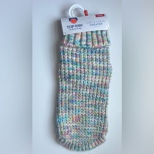 Rainbow knit dog sweater